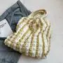 Large Capacity Korean Version Folds Cloud Puff Bag Women'S New Single Shoulder Underarm Bag Hand Canvas Shopping Bag