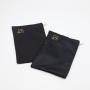 Custom Embroidery Logo Canvas Satin Zipper Cosmetic Packaging Makeup Bag Black Satin Canvas Zipper Cosmetic Pouch