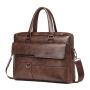 Men Retro  Business Laptop Briefcase China PU Wholesale Large Capacity Tote Pure Color Zipper Square Handbags