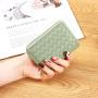 Simple and fashionable woven pattern wallet, multi-functional organ card holder, large capacity and multi-card slot card clip