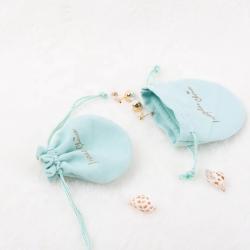 Wholesale Silver Hot Stamping Logo Packing Microfiber Suede  Drawstring Pouch Soft Suede Microfiber Gift Bag