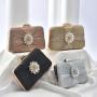 New arrival elegant purse exquisite rhinestone flower bag party champagne clutch bag handbags shoulder bags bulk wholesale