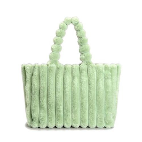 2024 Customized Logo Faux Fur Tote Purse Handbag For Women Luxury Winkle Bag