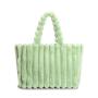 2024 Customized Logo Faux Fur Tote Purse Handbag For Women Luxury Winkle Bag