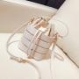 2023 new trendy hollow-out portable chic bucket bag Korean style all-match shoulder crossbody women's bag
