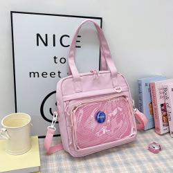 Cute Female Girl Student Pain Transparent Bag Japanese College Style Casual Bag Shoulder Crossbody Bag Handbag