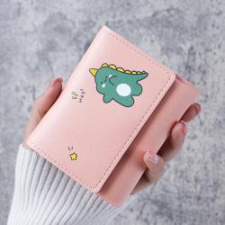 Small wallet women tri-fold short cute simple student wallets multi-card position coin purse cartoon ladies money clip