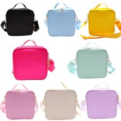 Keymay New NO MOQ 8 Colors Personalized Embroider Bag Back to School Girls Boys Food Nylon Picnic Bag Lunch Bag for Kids