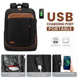 LOVEVOOK Large Daypack with USB Port School Computer Bag 17 Inch Laptop Business College Bookbag for Men Women Travel Backpack