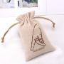 Eco-friendly Jute Coffee Tea Sack Bag Custom Logo Printing Drawstring Christmas Gift Packing Brualp Pouch