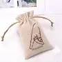 Eco-friendly Jute Coffee Tea Sack Bag Custom Logo Printing Drawstring Christmas Gift Packing Brualp Pouch