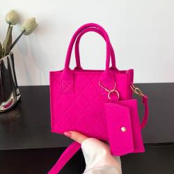Factory Wholesale Fashion Designer Womens Bags Popular Felt Three Piece Set Tote Bags Women Handbags Ladies Single Shoulder Bag