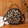 Retro leopard print small round bag 2024 women handbag factory wholesale Korean style trend of shoulder bag for women