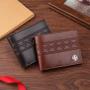 New men's wallet short money clip men's youth fashion leisure embossed multi-card position thin section soft wallet coin purse