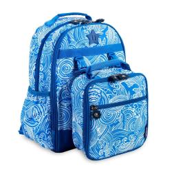 Custom Cloud Printing Women Casual Daypack Fits 15" Laptop Bookbag with Lunch Tote Bag Personalized Backpack and Lunch Bag Set