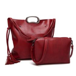 Cheap promotion stock lady handbag Mother's package pu leather tassel bag