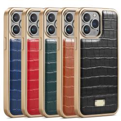 Custom leather mobile phone accessories flip phone case cover leather crocodile pattern phone case