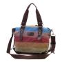 KBW728 Hot Selling Women Bag Rainbow Striped Canvas Portable Shoulder Bag Fashionable Ladies Patchwork Washable Cloth Bag