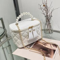 2024 Women's Fashion Pearl Bag Embroidered Mini Bucket Handbag Portable Lady's Small Bag with Cross Border Shipping