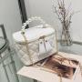 2024 Women's Fashion Pearl Bag Embroidered Mini Bucket Handbag Portable Lady's Small Bag with Cross Border Shipping