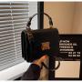 Trend women small square bag ladies purse and handbags brown leather shoulder crossbody bag handbags for women