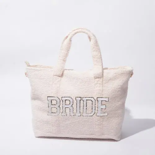 rsonalized Bride Gift Wedding Bag Weekender Tote Women Purse White Sherpa Tote Ladies Handbags Wholesale Handbag Tote Bag