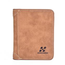 OEM003 New Vintage PU Leather Men Wallet ID Bank Credit Card Holder Clutch Coin Purse Luxury Brand Wallet Frosted Short Wallets