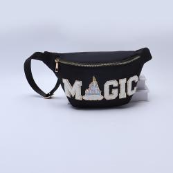 Keymay High Quality Personalized Chenille Patches Large Capacity Waterproof Nylon Sports Running Waist Pack Fanny Bag Waist Bags
