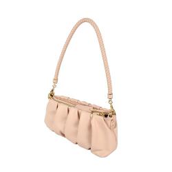 2021 New Arrival Modern Style Soft PU Leather Ladies Bag Chic Ruched Design Elegant Handbags for Women