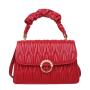 2023 Pleated Women's Bag Texture Pu Diamond Lattice Embroidered Thread Pearl Handbag Solid Color Single Shoulder Messenger Bag