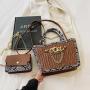 A Set Of Two Snake Pattern Women Luxury Bags Large Capacity Designer Handbag Wholesale Famous Brands Luxury Bolsas Para Mujer