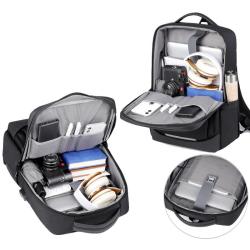 Multi-Functional Men's Oxford Travel Backpack Waterproof with USB Business Laptop Backpack