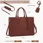 LOVEVOOK OEM custom fashion luxury high quality leather women laptop tote bag for work 15.6 inches business work office handbags