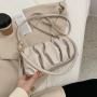 New Fashion Fold Single Armpit Pu Messenger Bag China Wholesale PU Ladies Shoulder Bag Thread Zipper Bag