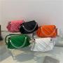 New Style Korean Simple Popular Women's Bag Summer Fashion Chain Pearl Texture Small Square Bag High Sense Diamond Lattice Bag