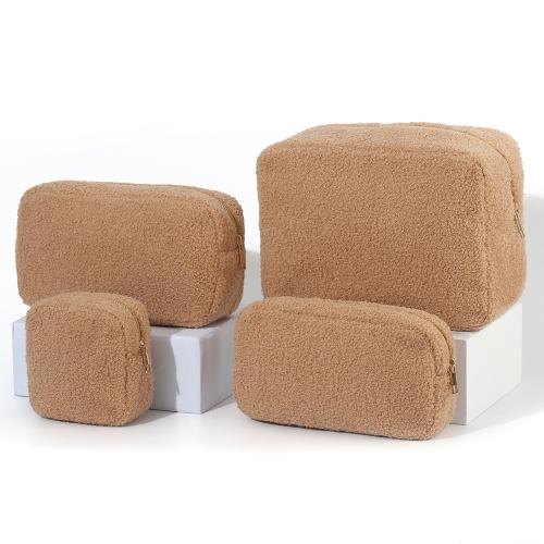 Customizable Cozy Small Pouch Teddy Polar Fleece Material Stock Available Winter Teddy Cosmetic Bag