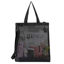 Gelory Fashion Student Book Stationery Storage Portable Large Capacity Multifunctional Hollow Mesh Shoulder Cross Storage Bag