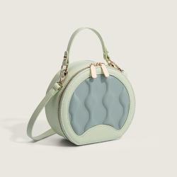 2024 Custom Embossed PU Leather Round Hand Bag For Fashion Women Ladies