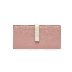 HR309 Women's PU Leather Simple and Long Ladies Wallet Wholesale Fashion Contrast Color Card Purse Long Buckle Clip Coin Holders