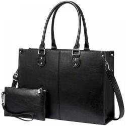 Custom hot sale office tote bag for women waterproof computer shoulder messenger bag business school PU leather laptop briefcase