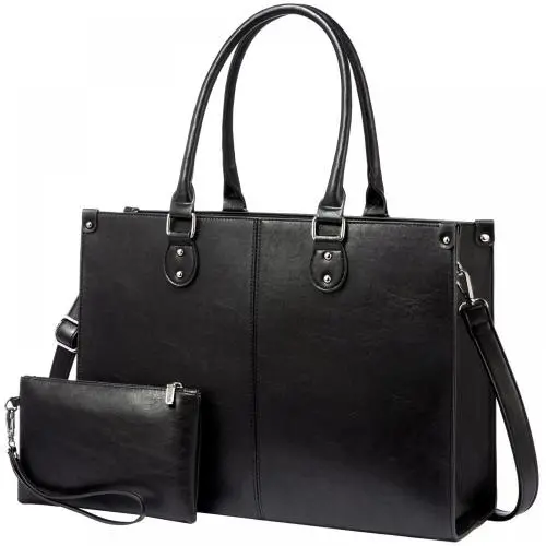 Custom hot sale office tote bag for women waterproof computer shoulder messenger bag business school PU leather laptop briefcase