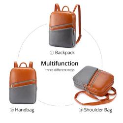 REALER Mochila Shoulder Bag Panelled Small Leather School Backpack for Women Backpack School Bags for Teenager Girls