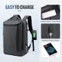 LOVEVOOK Fashion Trendy Waterproof Tech Backpack with USB for college work travel laptop Business Backpack for Men
