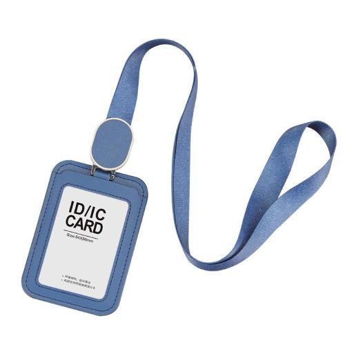 KT001 Creative PU leather ID Badge Holders Credit Card Working Bus Card Case Neck Strap Bus Access Student Card Holder