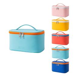 Korean Square PU Makeup Case Outdoor Travel Wash Pouch Waterproof Portable Cosmetic Storage Case Bag