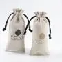 High End Custom Logo Printed Herringbone Drawstring Cotton Cosmetic Bag Luxury Cotton Gift Cosmetic Pouch