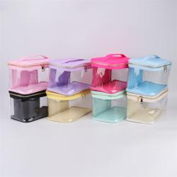 Wholesale Portable Clear PVC Toiletry Bag Custom Transparent Cosmetic Bag Women Organizer Make Up Bag