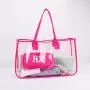 Chic Girls U Shape Short Clear Tote Bag Women Bright Jelly Color Shopping Dating Transparent PVC Handbags Clear Tote Bag