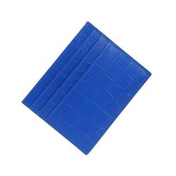 Slim Crocodile Embossed Leather First Layer Cowhide Id Card Holder Wallet Embossed Logo Credit Card Holder