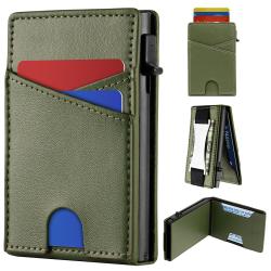 Customize Pop up Card Wallet RFID Blocking Slim Aluminum Metal Bank Card Holder Case with Business Money Pocket for Credit Card